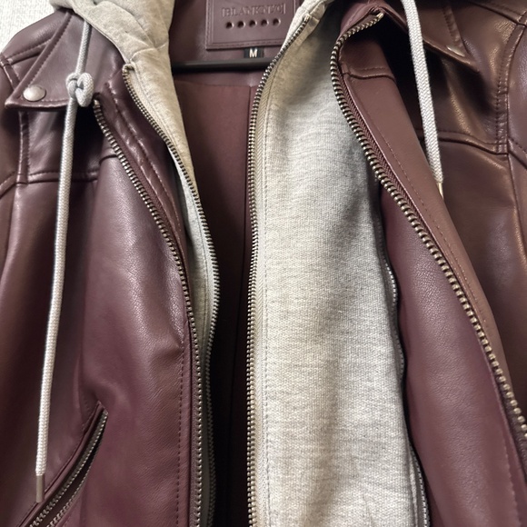 Blanknyc burgundy, leather with hoodie jacket - Picture 2 of 3
